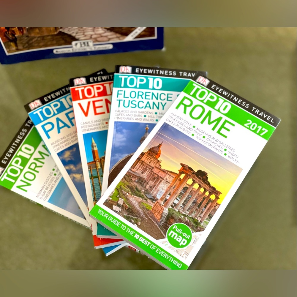 5/$40 Eyewitness Travel Guides Paris Rome Normandy Florence Venice Pompeii Maps